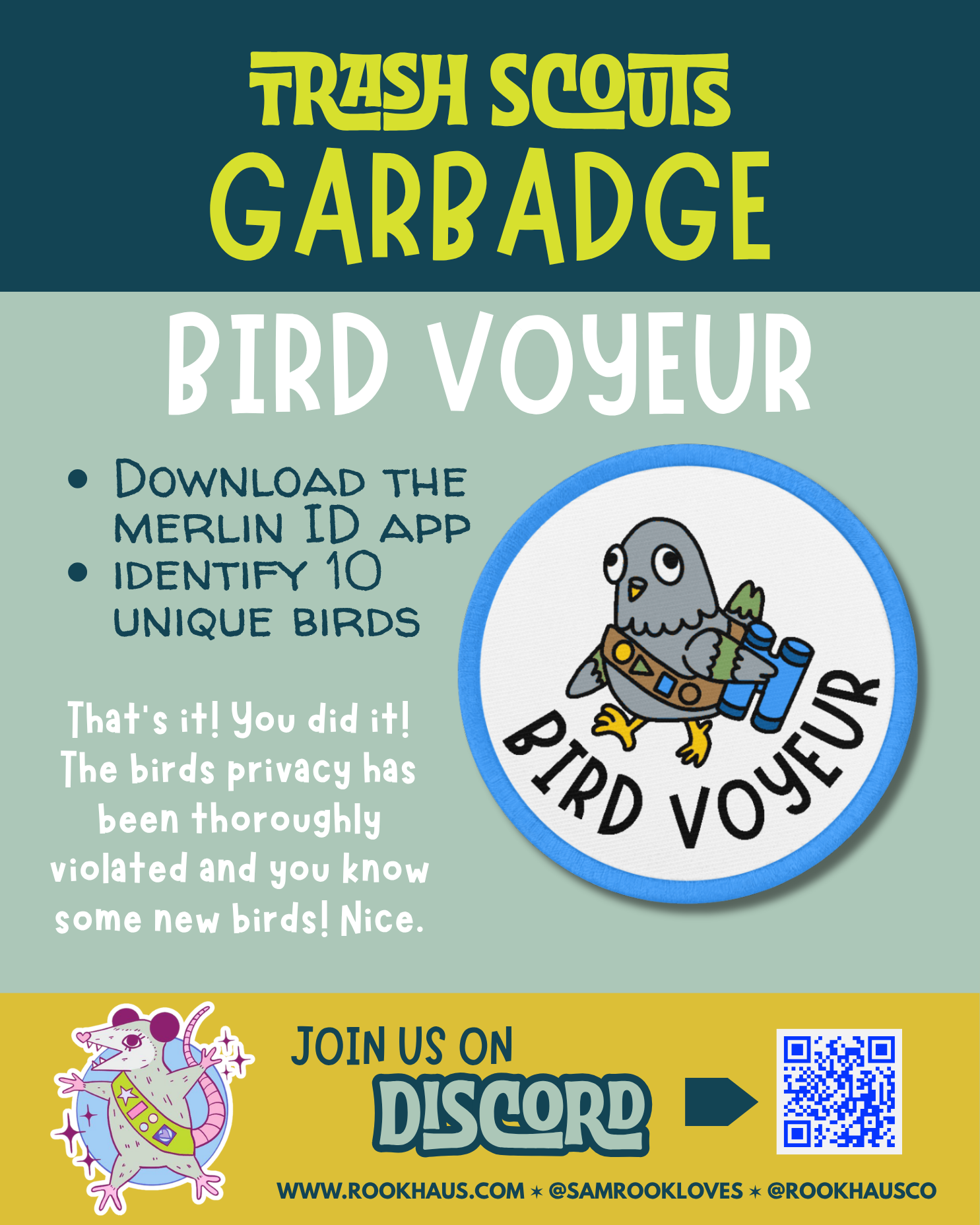 Bird Voyeur - Embroidered Garbadge - Image 2