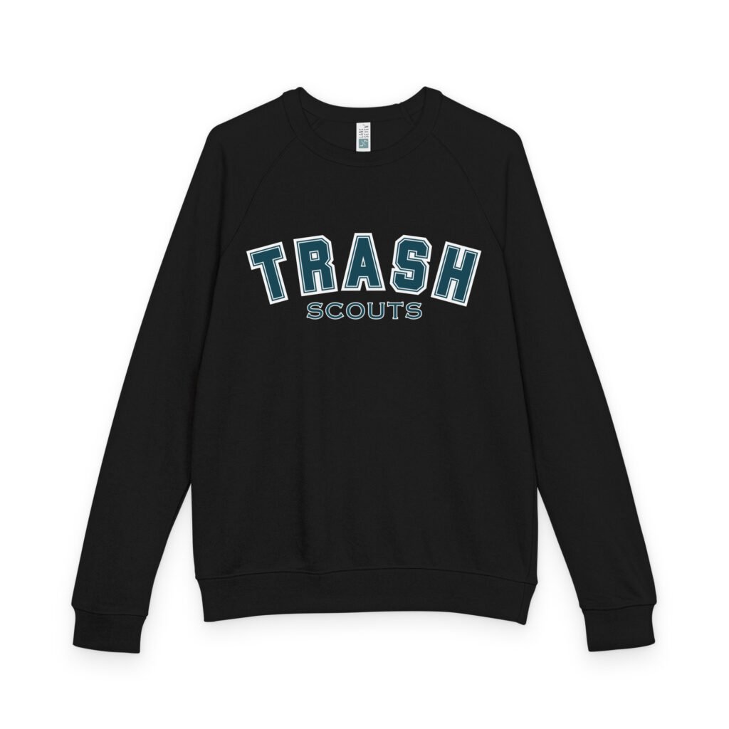 Trash U - Collegiate French terry raglan crewneck