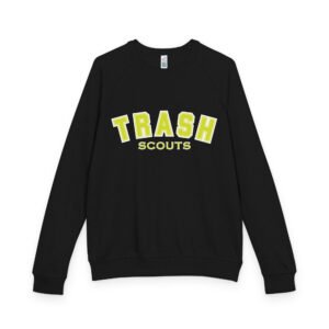 Trash U - Collegiate Lime French terry raglan crewneck